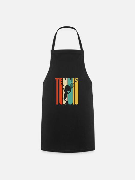 Joueur de tennis rétro Vintage pour amant de tennis garçon - Tablier de cuisine - noir