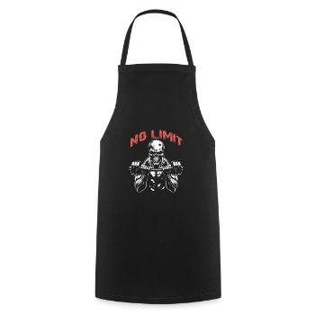No Limit Workout Bodybuilding Skull with Dumbbell - Cooking Apron - black - Front - AI Model Male 185 dark (185cm)
