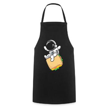 Sandwich Fast Food Astronaut Astronomy - Cooking Apron - black - Front - AI Model Male 185 dark (185cm)