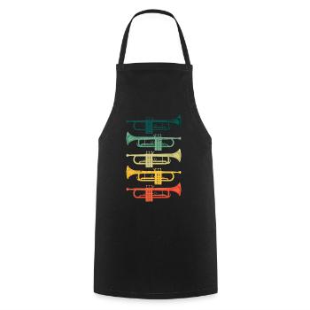 Cool Trumpet Band Musician Jazz Music - Cooking Apron - black - Front - AI Model Male 185 dark (185cm)