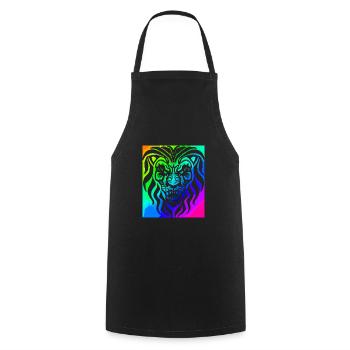 Lion | Animal | Predator | Roar - Cooking Apron - black - Front - AI Model Male 185 dark (185cm)