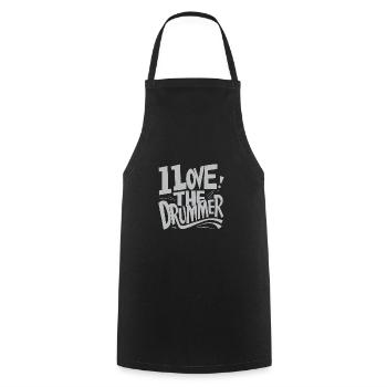 J’adore le batteur - j’adore la batterie - Tablier de cuisine - noir - Devant - AI Model Male 185 dark (185cm)