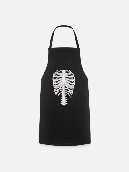 Cage Thoracique A Oiseaux Humour Squelette - Tablier de cuisine - noir
