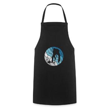 Curling sur glace Curling Retro Cadeau - Tablier de cuisine - noir - Devant - AI Model Male 185 dark (185cm)