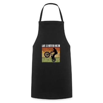 Life is better with BMX Bike Bike Gift - Cooking Apron - black - Front - AI Model Male 185 dark (185cm)