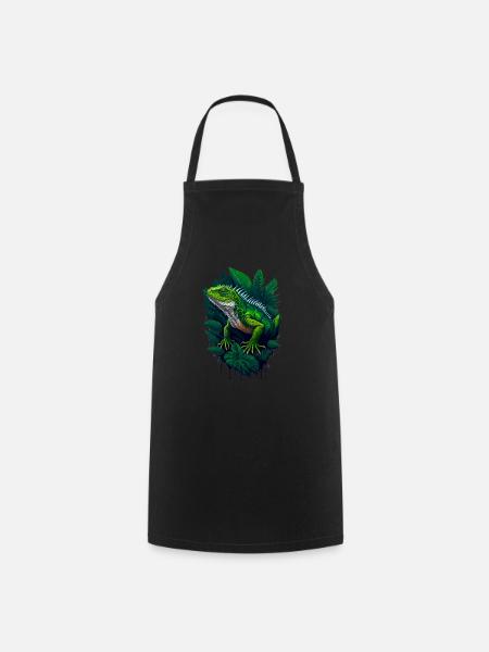 reptile iguana - Cooking Apron - black