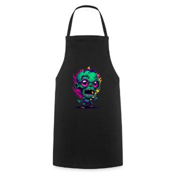 Cooler bunter Zombie - Kochschürze - Schwarz - Vorne - AI Model Male 185 dark (185cm)