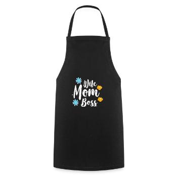 Mama Muttertag Geschenkidee Schwanger - Kochschürze - Schwarz - Vorne - AI Model Male 185 dark (185cm)