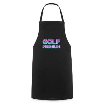 GOLF PREMIUM 80s 90s NEON GOLFER GREEN SLOGAN MOTIF - Cooking Apron - black - Front - AI Model Male 185 dark (185cm)