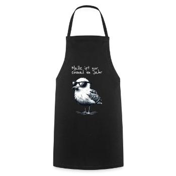 Malle's Only Once a Year Mallorca Seagull Shirt - Cooking Apron - black - Front - AI Model Male 185 dark (185cm)