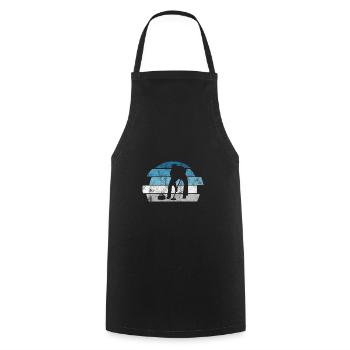 Curling sur glace Curling Retro Cadeau - Tablier de cuisine - noir - Devant - AI Model Male 185 dark (185cm)