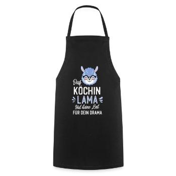 Köchin Lama Spruch Lustige Geschenkidee - Kochschürze - Schwarz - Vorne - AI Model Male 185 dark (185cm)