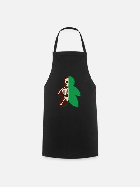 Character Pöppel Skeleton Green - Cooking Apron - black