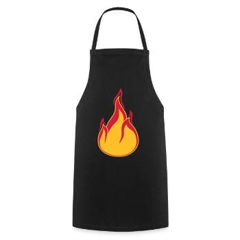 feuer flamme heiss brennen verbrennen warm clipart - Kochschürze - Schwarz - Vorne - AI Model Male 185 dark (185cm)