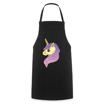 Kawaii manga unicorn - Cooking Apron - black - Front - AI Model Male 185 dark (185cm)