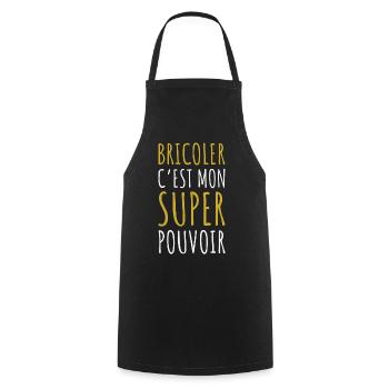 Bricolage Pouvoir Cadeau Humour Bricoleur Homme - Tablier de cuisine - noir - Devant - AI Model Male 185 dark (185cm)