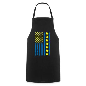 Ukraine Amérique Drapeau Cloverleaf - Tablier de cuisine - noir - Devant - AI Model Male 185 dark (185cm)