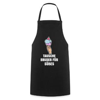 Eis Humorvoll Statement Süßigkeiten Nachspeise - Kochschürze - Schwarz - Vorne - AI Model Male 185 dark (185cm)
