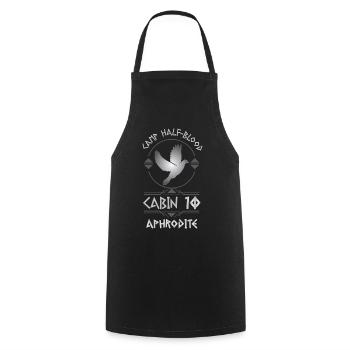 Cabin #10 in Camp Half Blood, Child of Aphrodite - Cooking Apron - black - Front - AI Model Male 185 dark (185cm)