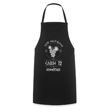 Cabin #12 in Camp Half Blood, Child of Dyonisus - Cooking Apron - black - Front - AI Model Male 185 dark (185cm)