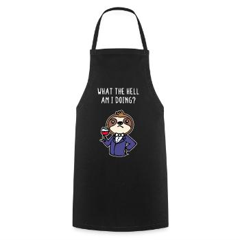 Chilling Animal Relax Sloth Statement Mammal - Cooking Apron - black - Front - AI Model Male 185 dark (185cm)