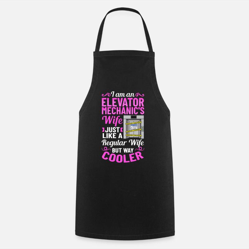 Elevator Elevator System Technician Woman Elevator Elevator - Cooking Apron - black
