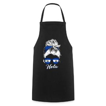 El Salvador Woman - Cooking Apron - black - Front - AI Model Male 185 dark (185cm)