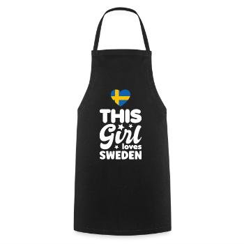 Drapeau de la Suède Scandinavie Drapeau suédois - Tablier de cuisine - noir - Devant - AI Model Male 185 dark (185cm)