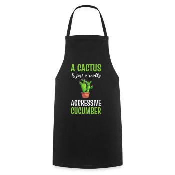 Amateurs de cactus et de cactus concombre - Tablier de cuisine - noir - Devant - AI Model Male 185 dark (185cm)
