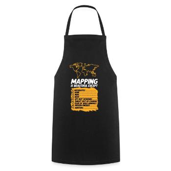 Conception cartographique - Tablier de cuisine - noir - Devant - AI Model Male 185 dark (185cm)