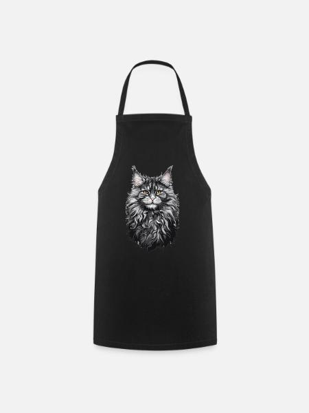 Maine-Coon-Katze Katzenliebhaber Katze Design - Kochschürze - Schwarz