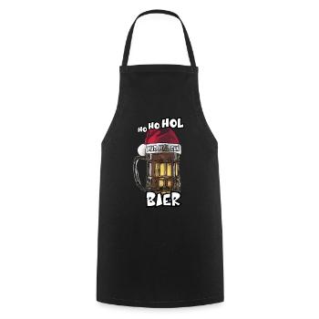 ho ho hol mir mal ein Bier xmas Bierfreund saufen - Kochschürze - Schwarz - Vorne - AI Model Male 185 dark (185cm)