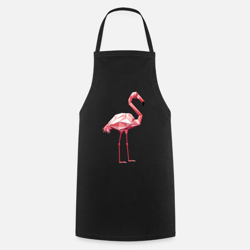 Flamingo in Geometric Style - Cooking Apron - black