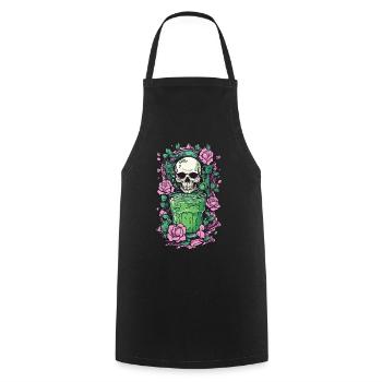 Gothic Skull mit Gift Cocktail Halloween Design - Kochschürze - Schwarz - Vorne - AI Model Male 185 dark (185cm)