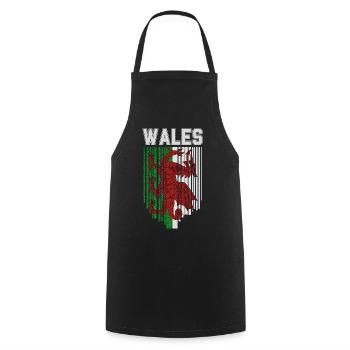 Flag of Wales, Welsh pride - Cooking Apron - black - Front - AI Model Male 185 dark (185cm)