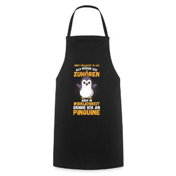 Pinguin - Kochschürze - Schwarz - Vorne - AI Model Male 185 dark (185cm)