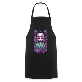 Pastel Goth Anime Gothic Girl Liebesdesign - Kochschürze - Schwarz - Vorne - AI Model Male 185 dark (185cm)