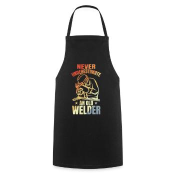 Welder Grandfather - Cooking Apron - black - Front - AI Model Male 185 dark (185cm)