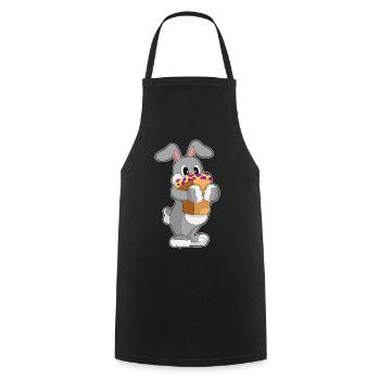 Bunny Easter Shopping - Cooking Apron - black - Front - AI Model Male 185 dark (185cm)