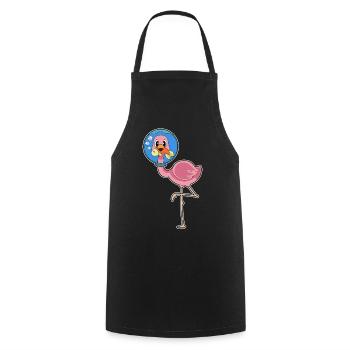 Poisson flamant rose - Tablier de cuisine - noir - Devant - AI Model Male 185 dark (185cm)