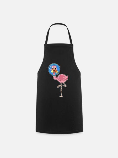 Flamingo Fisch  - Kochschürze - Schwarz