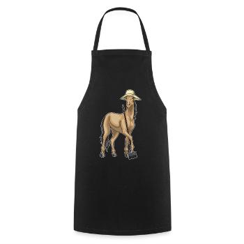 Horse Farmer Harke Farm - Cooking Apron - black - Front - AI Model Male 185 dark (185cm)