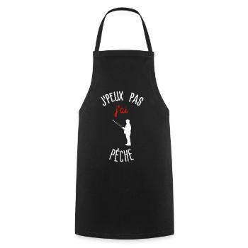 J peux pas j ai pêche - Tablier de cuisine - noir - Devant - AI Model Male 185 dark (185cm)