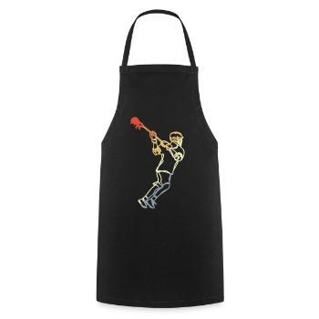 Lacrosse Player Retro - Cooking Apron - black - Front - AI Model Male 185 dark (185cm)