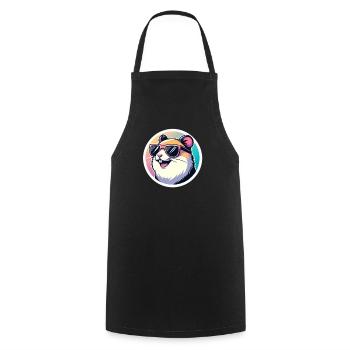 Hamster with sunglasses in pastel - Cooking Apron - black - Front - AI Model Male 185 dark (185cm)