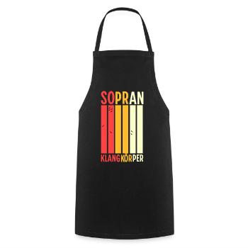Chor - Sopran Klangkörper - Kochschürze - Schwarz - Vorne - AI Model Male 185 dark (185cm)