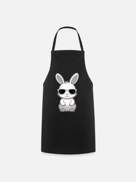 Cooler Hase mit Sonnenbrille - Kochschürze - Schwarz