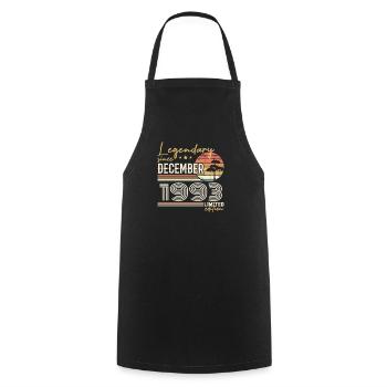 Cadeau 32e Anniversaire Décembre 1993 - Tablier de cuisine - noir - Devant - AI Model Male 185 dark (185cm)