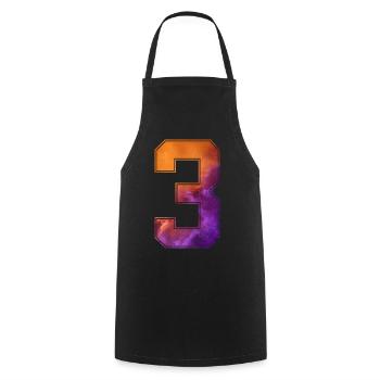 NO. 3 NUMBER 3 COLLEGE 3RD BIRTHDAY - Cooking Apron - black - Front - AI Model Male 185 dark (185cm)
