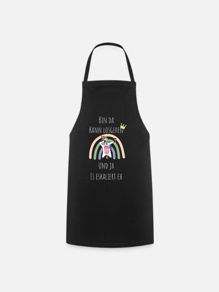 Licorne Arc-en-ciel Escalade - Tablier de cuisine - noir